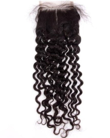 Human Hair Kinky Curly Closure 4x4