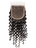 human hair deep wave closure 4*4