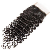 human hair deep wave closure 4*4